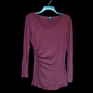 EUC Daisy Fuentes Burgundy Long Sleeve Top Size M